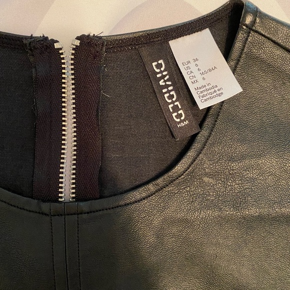 Black H&M half leather mini dress - Picture 3 of 4